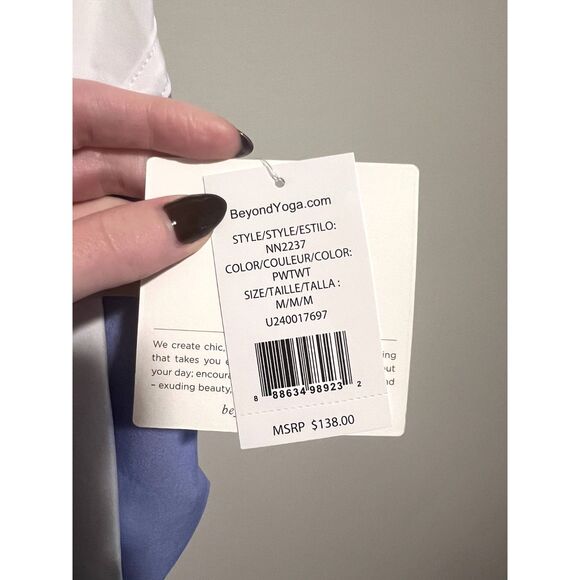 NWT Beyond Yoga Colorblock Go Retro Jacket Periwinkle Cloud/True White M - Picture 8 of 14